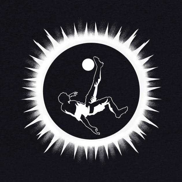 Solar Eclipse 2024 Soccer Player Overhead Kick by Julio Regis